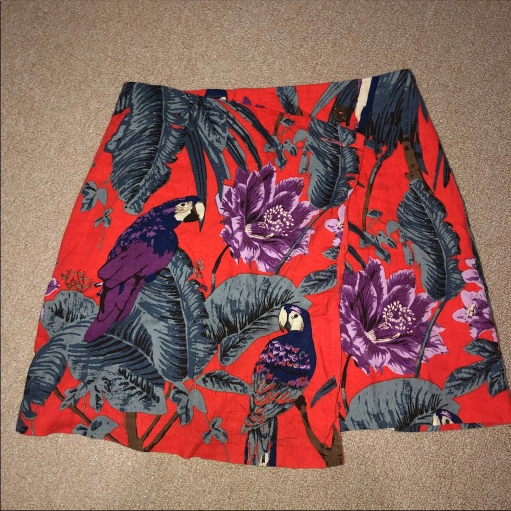 Mini tropical wrap skirt